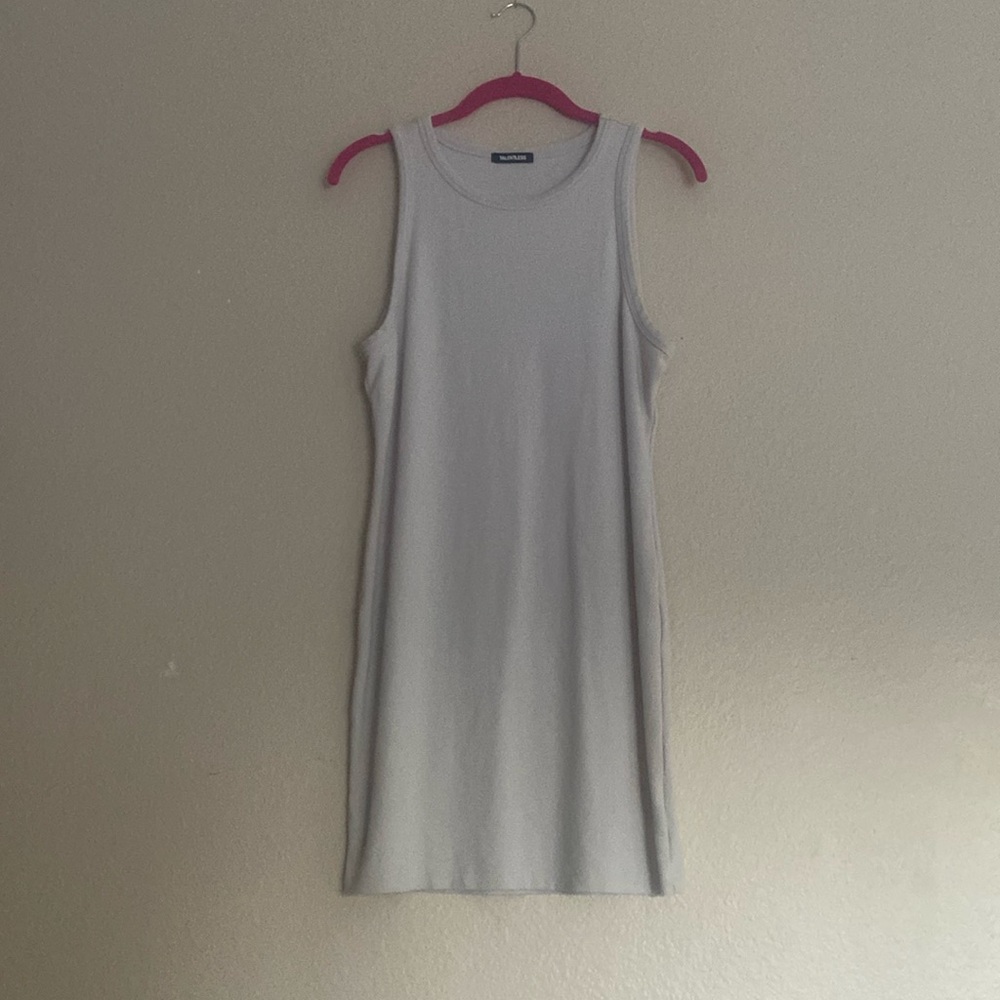 TALENTLESS Rib High-Neck Contour Dress, Bone, Size Large - Picture 2 of 7